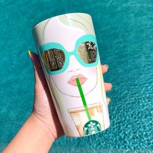 Starbucks Los Angeles Woman with Sunglasses Ceramic Travel Tumbler (12 oz)